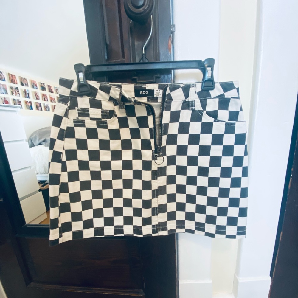 urban checkered mini skirt